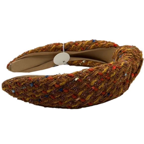 Fall Multi Color Tweed Knot Headband - Orange - Picture 5 of 6